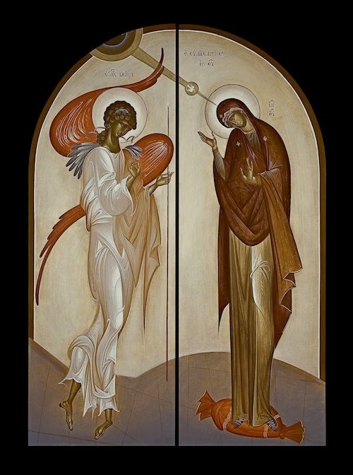 Ο Ευαγγελισμός της Θεοτόκου, βημόθυρα, έργο Γεωργίου Κόρδη